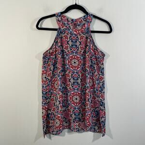 Women's Multicolor Kaleidoscope Graphics Sleeveless Tank Size L